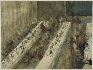 Dukade bord sedda uppifrån av Adolph Menzel