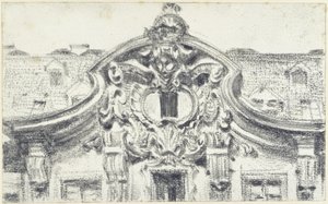 Gaveln på den mellersta utskjutande delen av Palais du Saxe i Dresden av Adolph Menzel