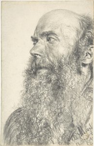 Huvudet på en skäggig man av Adolph Menzel