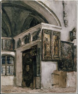 Interiören i klosterkyrkan i Berlin av Adolph Menzel