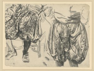Modell i kurfursten Johann Georg I av Sachsens festdräkt, visad från två vinklar, Historiska museet, Dresden av Adolph Menzel