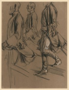 Officer ur Fredrik II:s följe. Modellstudie till ”Mötet mellan Fredrik II och Josef II i Neisse” av Adolph Menzel