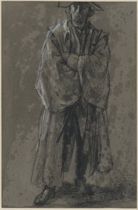 Officer med rock och hatt (studiemodell av Moritz von Anhalt-Dessau) av Adolph Menzel
