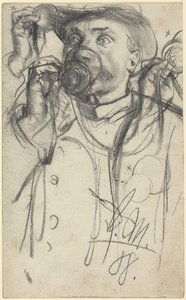 Studier av en man som dricker av Adolph Menzel