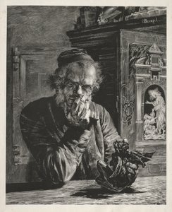 Antikvarien - Självporträtt, 1851. av Adolph Menzel