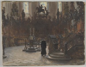Körbänkarna i katedralen i Mainz av Adolph Menzel