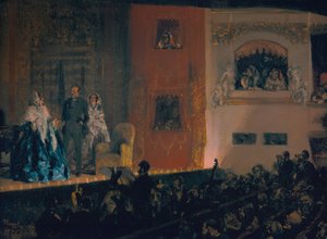 Gymnase Theatre i Paris, 1856 av Adolph Menzel