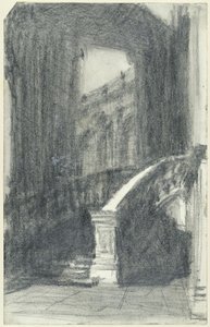 Trappan i stadspaviljongen vid Zwinger i Dresden på natten av Adolph Menzel