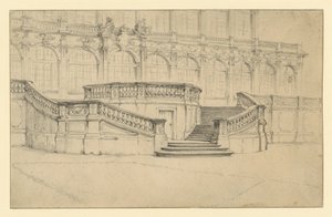 Trappuppgången till den matematisk-fysikaliska salongen i Zwinger i Dresden av Adolph Menzel