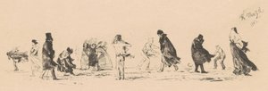 Utan titel (Figurer i stark vind) av Adolph Menzel