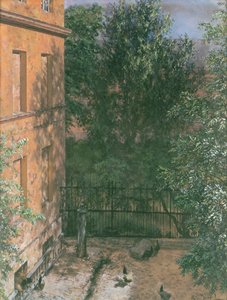 Utsikt över en liten gård (wc på papper) av Adolph Menzel