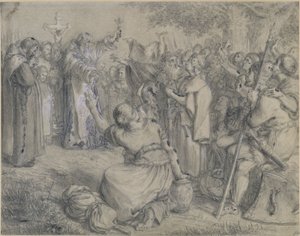 Vizelin predikar kristendomen för wenderna omkring år 1137. Utkast till ”Minnen från den brandenburgsk-preussiska historien” av Adolph Menzel