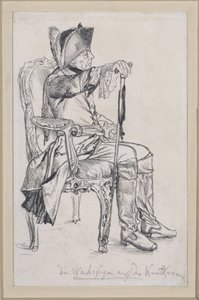 Vaxfigur av Fredrik II (figur kompletterad av Schadow) för det kungliga konstkammaren av Adolph Menzel