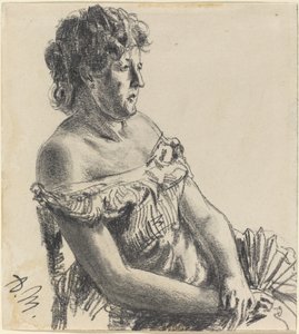 Kvinna i hovklänning av Adolph Menzel
