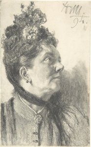Kvinna med en hatt av krossad sammet av Adolph Menzel