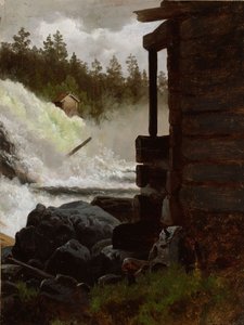 Ett vattenfall av Adolph Tidemand