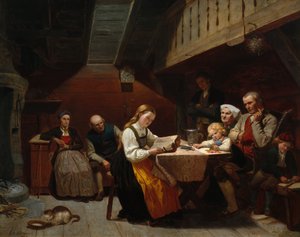 En läsande tjej av Adolph Tidemand