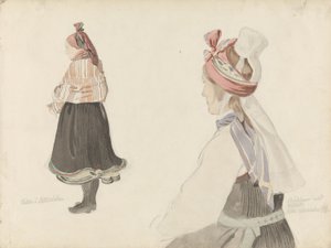 Dräktstudier, Valle i Setesdal av Adolph Tidemand