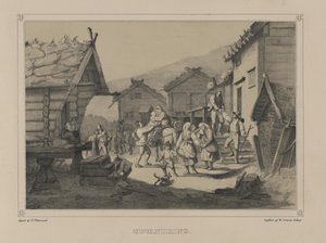Illustration hämtad från boken Norge producerad i Drawings av Asbjørnsen, P.Chr. och utgiven av Chr. Tønsberg (nr, 1848) av Adolph Tidemand