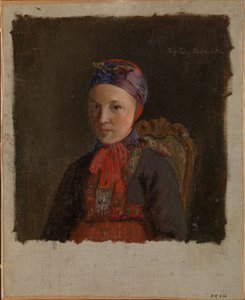 Porträtt av Ingeborg Anderdatter Gulsvig av Adolph Tidemand