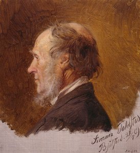 Porträtt av Simon Toldstad. Studie av Adolph Tidemand