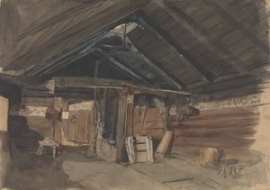 Rökstuga, Kvams prästgård, Vikøy av Adolph Tidemand