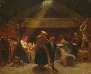 En söndagsmorgon i ett bondhus av Adolph Tidemand