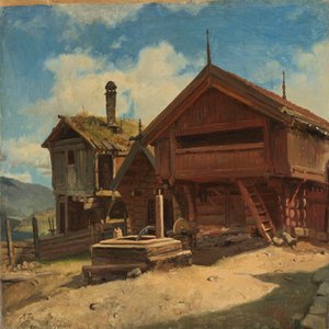 Gården Gulsvik i Hallingdal av Adolph Tidemand