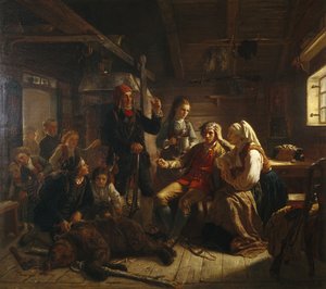 Den sårade björnjägaren av Adolph Tidemand