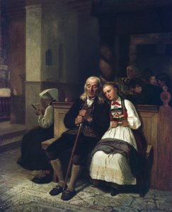 Den blinde och hans dotter av Adolph Tidemand
