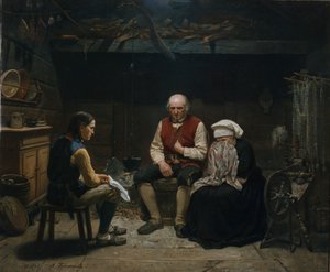 Tragic News (olja på duk) av Adolph Tidemand