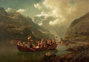Bröllop i Hardanger av Adolph Tidemand