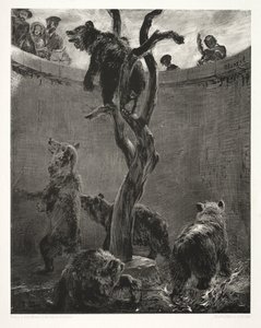 Essä om sten med borste och skrapa: Björngropen av Adolph Menzel