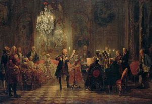 Flöjtkonsert av Frederick den store i Sanssouci av Adolph Menzel