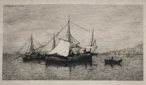 Båtar från Italiens cabotagekuster, 1874. av Adolphe Appian