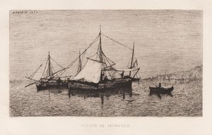 Fishing BoatCoastal Shipping Boat Italian Coast..., 1874. av Adolphe Appian