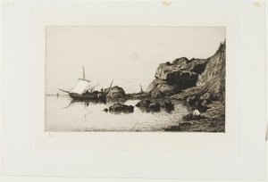 Fiske hantverk nära klipporna vid Collioure av Adolphe Appian