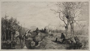 Stranden till en bäck vid Rossillon, 1867.