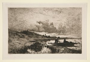 En kväll, Rhônes stränder vid Rix av Adolphe Appian