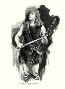 Den tyske tenoren Max Alvary som Siegfried i Richard Wagners opera Die Walkure på Royal Opera House, Covent Garden, London (litho)