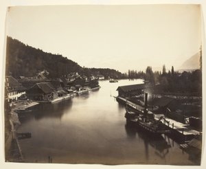 Ångbåt i Thunsjön, Schweiz av Adolphe Braun