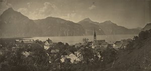 Utsikt över Flüelen, Schweiz