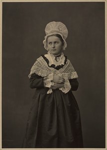 Kvinna i Lorraine-klänning, ca. 1860-70-talen.
