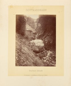 Gotthard-järnvägen: Grünbach Gorge av Adolphe Braun and Cie