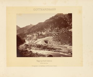 Gotthardbanan: Häggrigerbach-gallerian med den övre linjen av Adolphe Braun and Cie