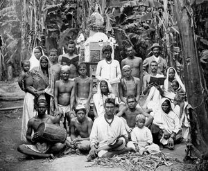 Coolies vid gudstjänst, Jamaica, c1905.