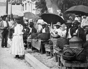 Reptobaksförsäljare, Jamaica, c1905.