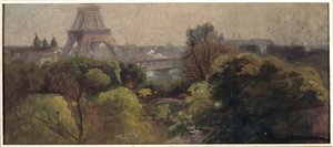 Eiffeltornet, sett från Delessert-trädgården av Adolphe Ernest Gumery