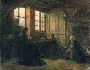 Kvinnor som sliter linne, Honfleur, 1877