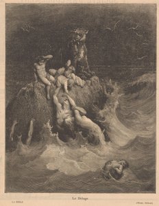 syndaflod Le Déluge (titel på objekt) av Adolphe Francois Pannemaker